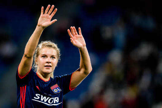 Ada Hegerberg of Lyon celebrates