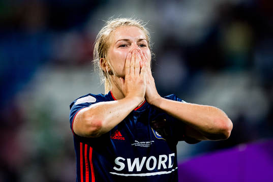 Ada Hegerberg of Lyon celebrates