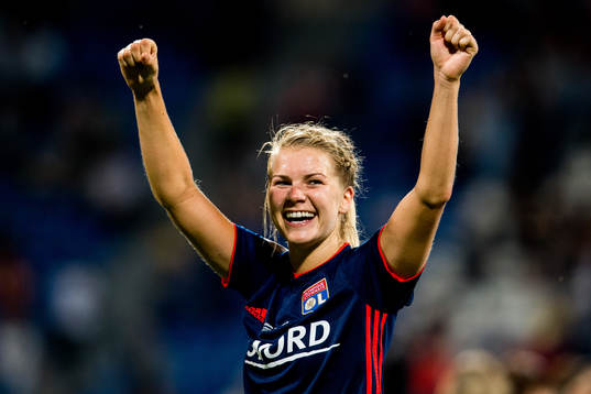 Ada Hegerberg of Lyon celebrates