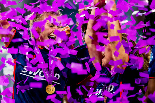 Ada Hegerberg of Lyon celebrates