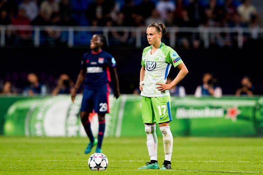Ewa Pajor of Wolfsburg looks dejected