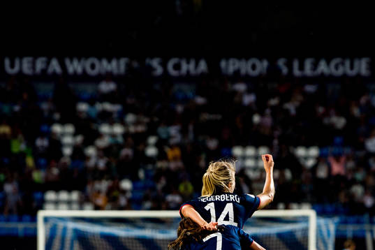 Ada Hegerberg of Lyon celebrates