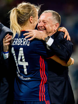 Ada Hegerberg and Jean-Michel Aulas, owner and chairman of