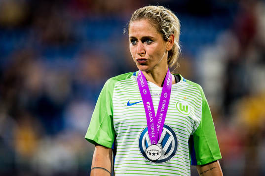Lena Goessling of Wolfsburg looks dejected
