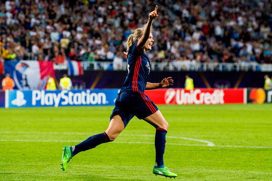 Ada Hegerberg of Lyon celebrates