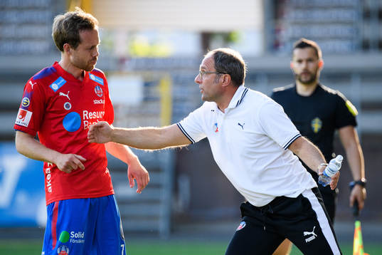 Helsingborgs tränare Per-Ola Ljung och Anders Degn Randrup