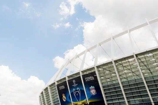 General exterior view of the NSC Olimpiyskiy stadium