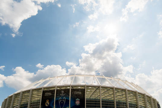 General exterior view of the NSC Olimpiyskiy stadium