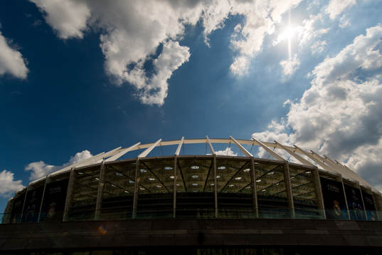 General exterior view of the NSC Olimpiyskiy stadium