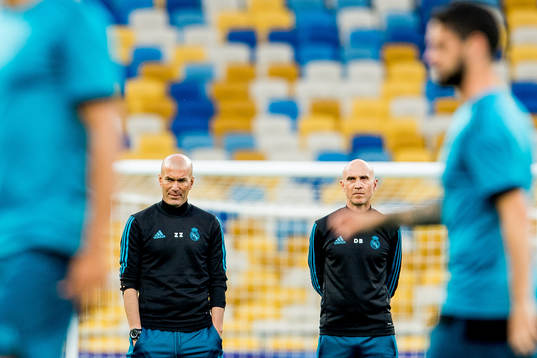 Zinedine Zidane, head coach of Real Madrid, and David