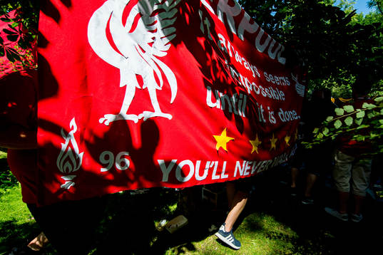 A Liverpool banner