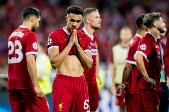 Trent Alexander-Arnold of Liverpool looks dejected