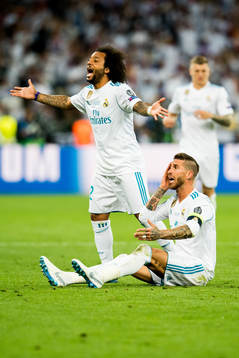 Sergio Ramos of Real Madrid reacts