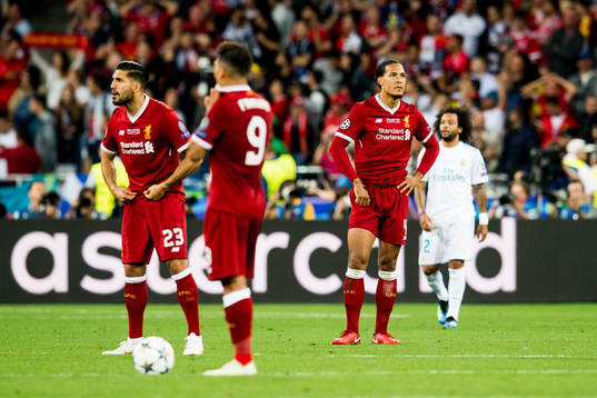 Virgil Van Dijk of Liverpool looks dejected