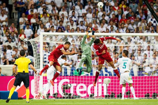 Dejan Lovren of Liverpool, goalkeeper Keylor Navas of Real