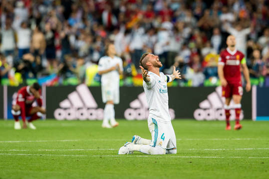 Sergio Ramos of Real Madrid celebrates