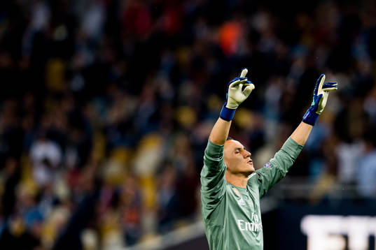 Goalkeeper Keylor Navas of Real Madrid celebrates