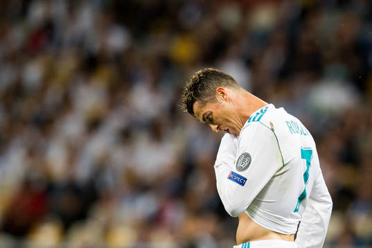 Cristiano Ronaldo of Real Madrid looks dejected