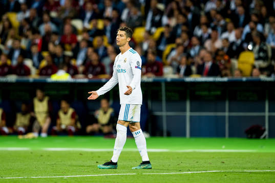 Cristiano Ronaldo of Real Madrid looks dejected
