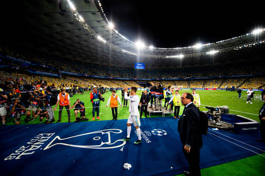 Cristiano Ronaldo of Real Madrid walks off the pitch