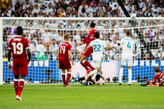 A shot from Isco of Real Madrid hits the bar