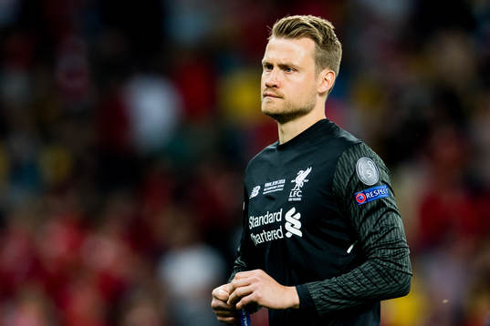 Goalkeeper Simon Mignolet of Liverpool looks dejected