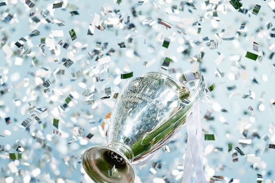 Real Madrid celebrates with the trophy
