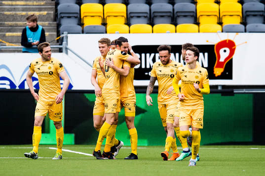 Ulrik Saltnes of Bodø/Glimt celebrates the 1-0 goal with