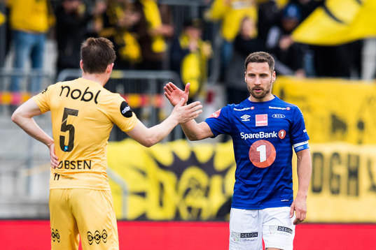 Thomas Jacobsen of Bodø/Glimt and Mads Reginiussen of