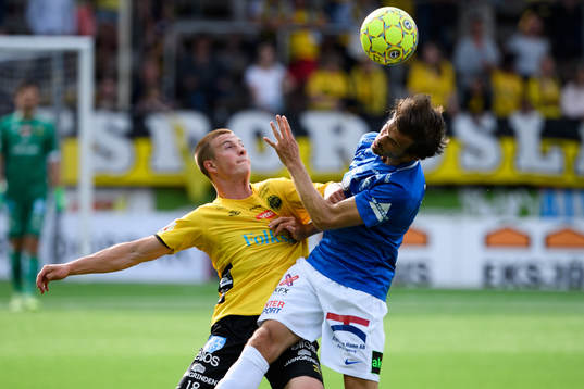 Elfsborgs Simon Olsson och Trelleborgs Alexander Blomqvist