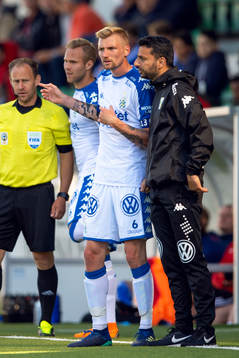 IFK Göteborgs Sebastian Eriksson och tränare Poya Asbaghi