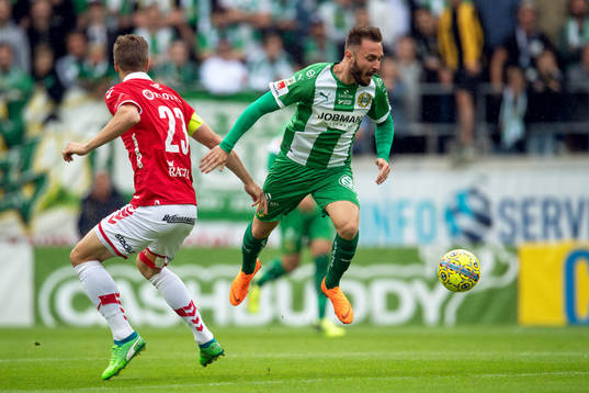 Kalmars Viktor Elm och Hammarbys Muamer Tankovic