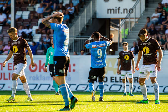 Onyekachi Hope Ugwuadu of Sandnes Ulf looks dejected