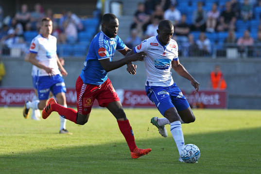 Christian Landu-Landu from Tromsø in action against Ben