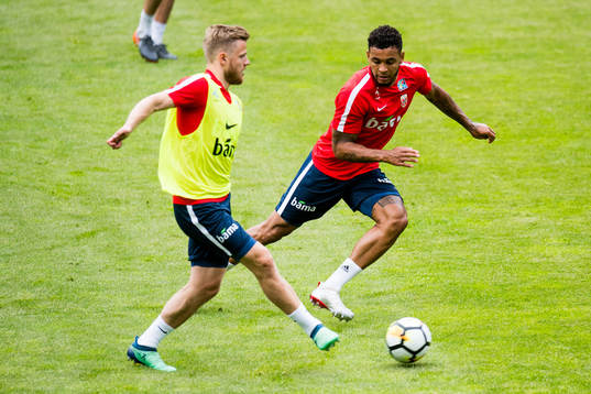 Fredrik Midtsjø and Joshua King of Norway