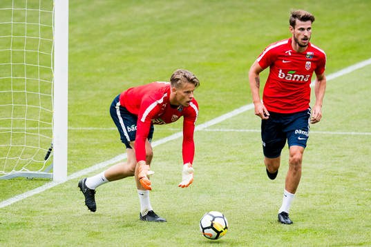 Goalkeeper Ørjan Håskjold Nyland and Håvard Nordtveit of