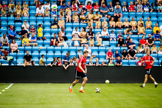 Aleksander Sørloth and Sigurd Rosted of Norway