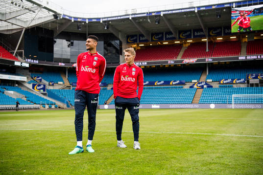Bjørn Maars Johnsen and Martin Ødegaard of Norway