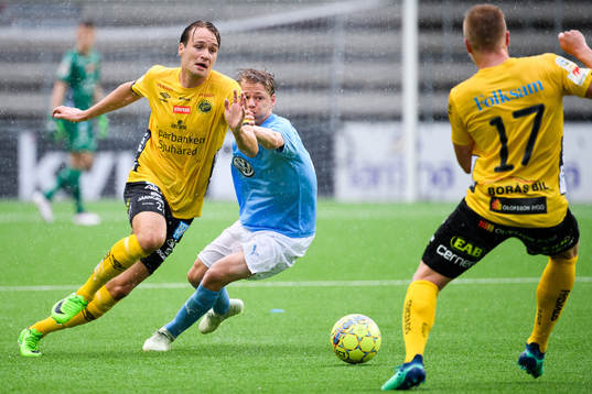 Elfsborgs Viktor Prodell och Malmö FF´s Noel Hansson