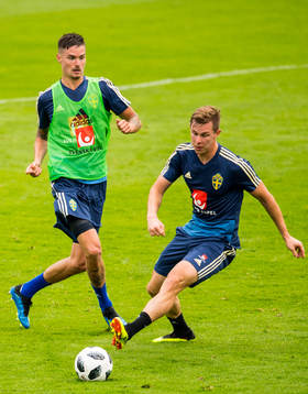 Mikael Lustig och Emil Krafth