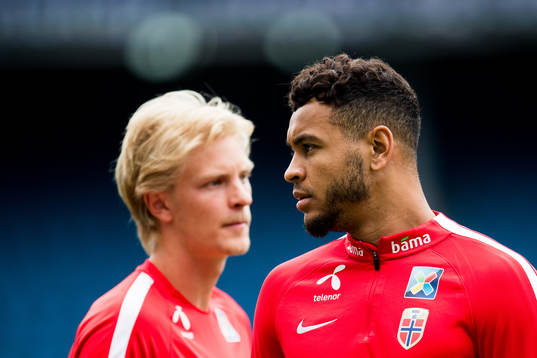 Morten Thorsby and Joshua King of Norway