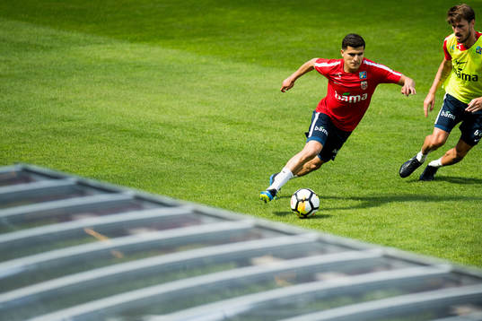 Tarik Elyounoussi and Håvard Nordtveit of Norway