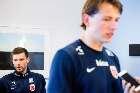 Goalkeeper Rune Almenning Jarstein and Sander Berge of