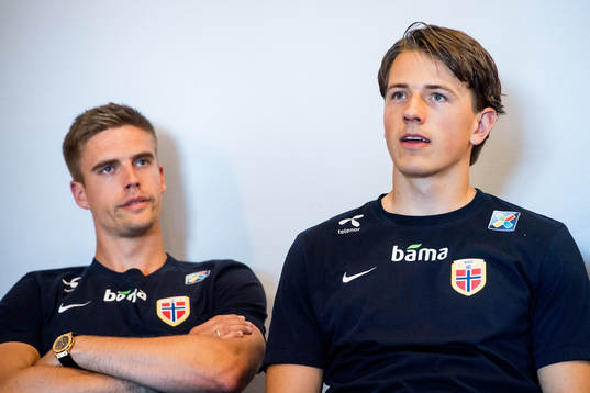 Markus Henriksen and Sander Berge of Norway