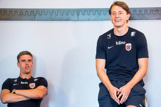 Markus Henriksen and Sander Berge of Norway