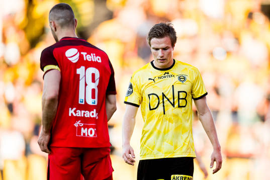 Simen Kind Mikalsen of Lillestrøm looks dejected