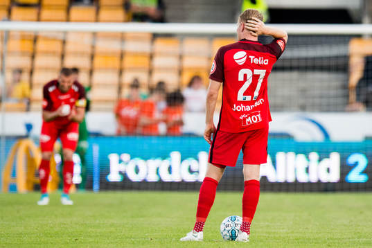 Henrik Kjelsrud Johansen of Brann looks dejected
