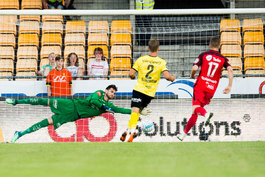 Goalkeeper Samuel Sahin-Radlinger of Brann lets in the 2-1