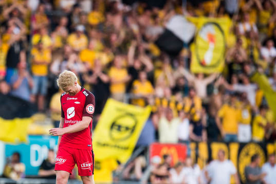 Sivert Heltne Nilsen of Brann looks dejected