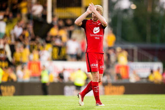 Sivert Heltne Nilsen of Brann looks dejected